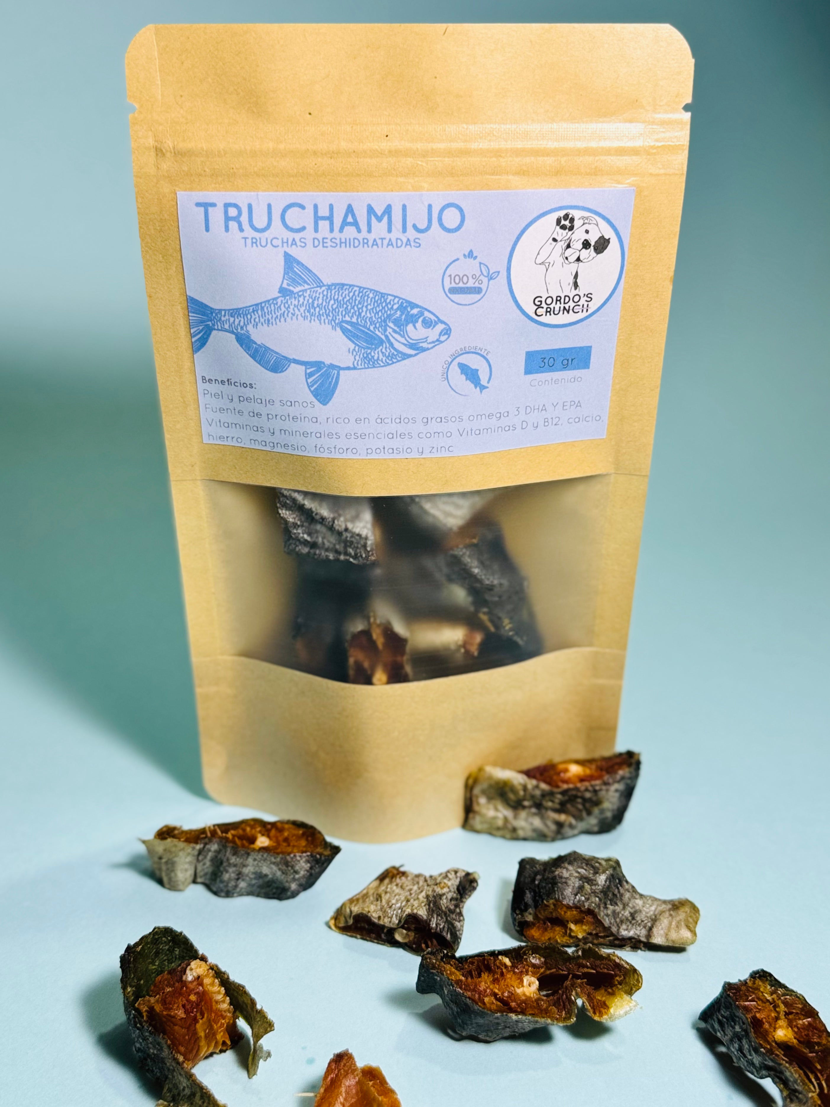 TRUCHAMIJO - NUGGETS DE TRUCHA DESHIDRATADA PARA MASCOTAS
