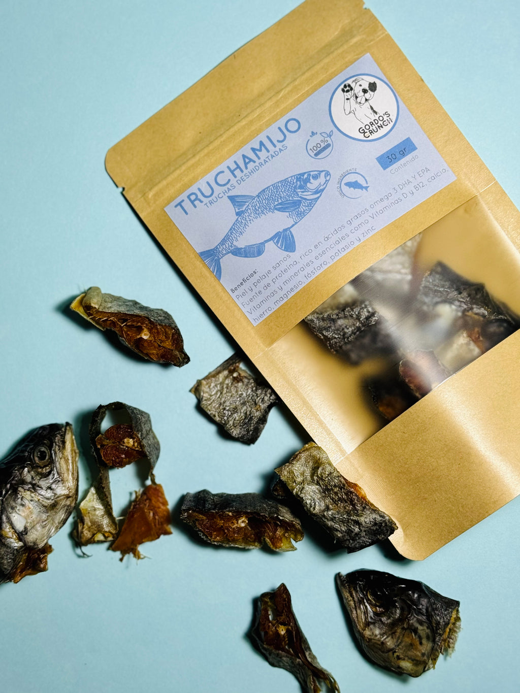 TRUCHAMIJO - NUGGETS DE TRUCHA DESHIDRATADA PARA MASCOTAS