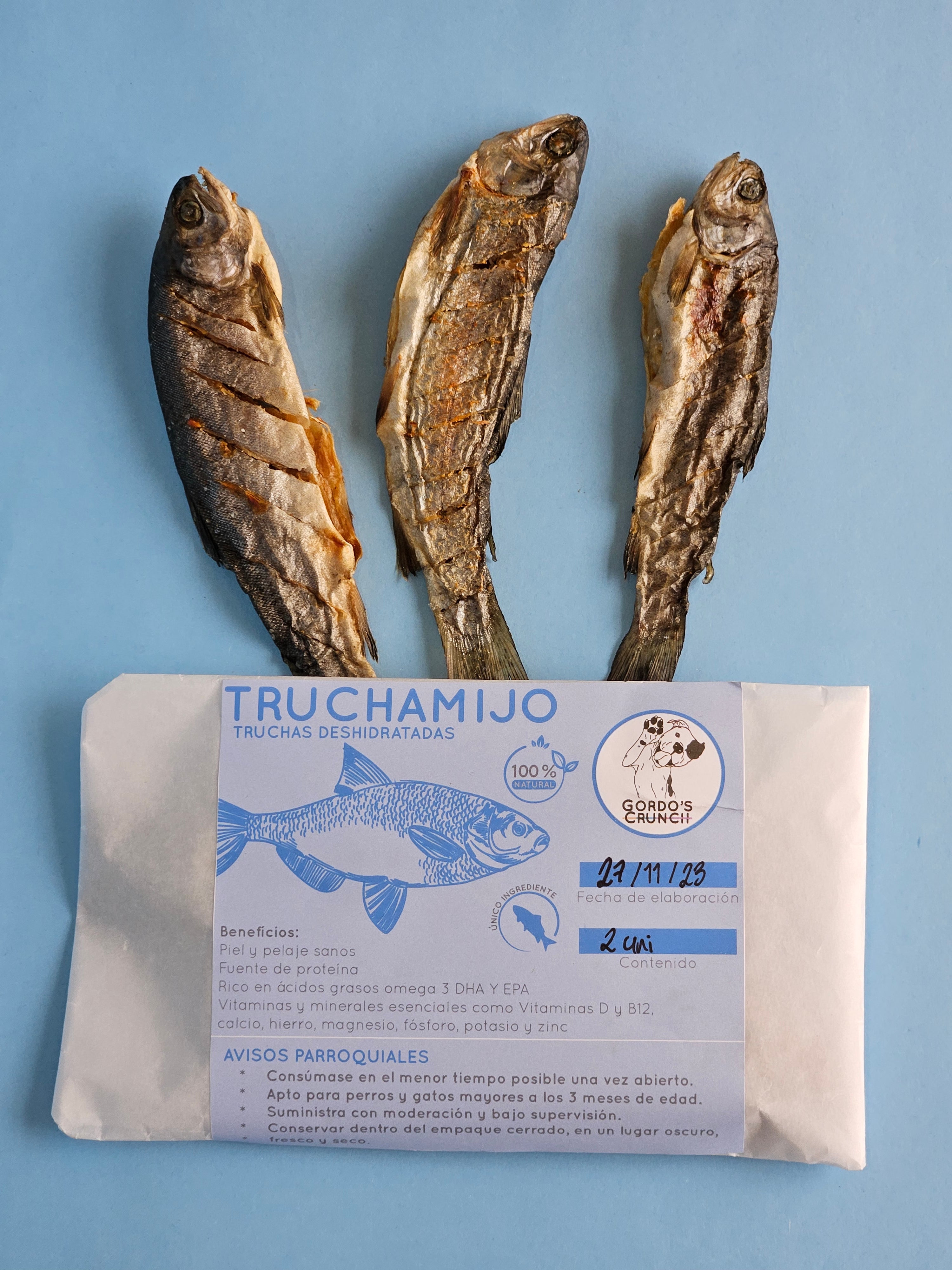 TRUCHAMIJO - TRUCHAS ENTERAS DESHIDRATADAS x 4 UNIDADES