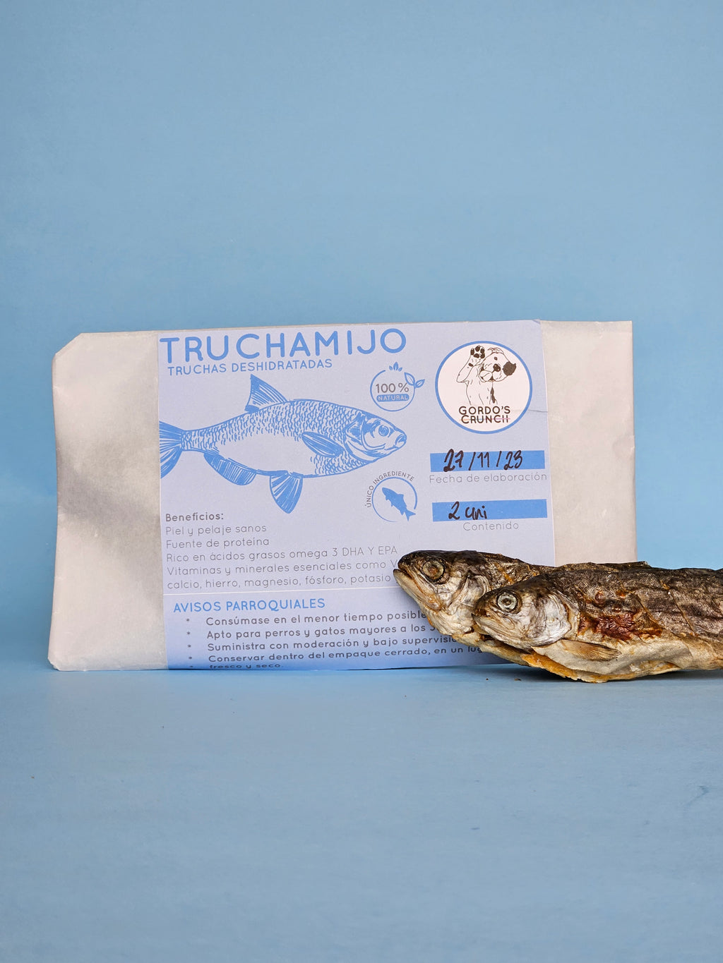 TRUCHAMIJO - TRUCHAS ENTERAS DESHIDRATADAS x 4 UNIDADES