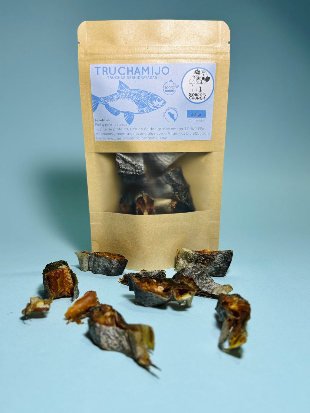 TRUCHAMIJO - NUGGETS DE TRUCHA DESHIDRATADA PARA MASCOTAS