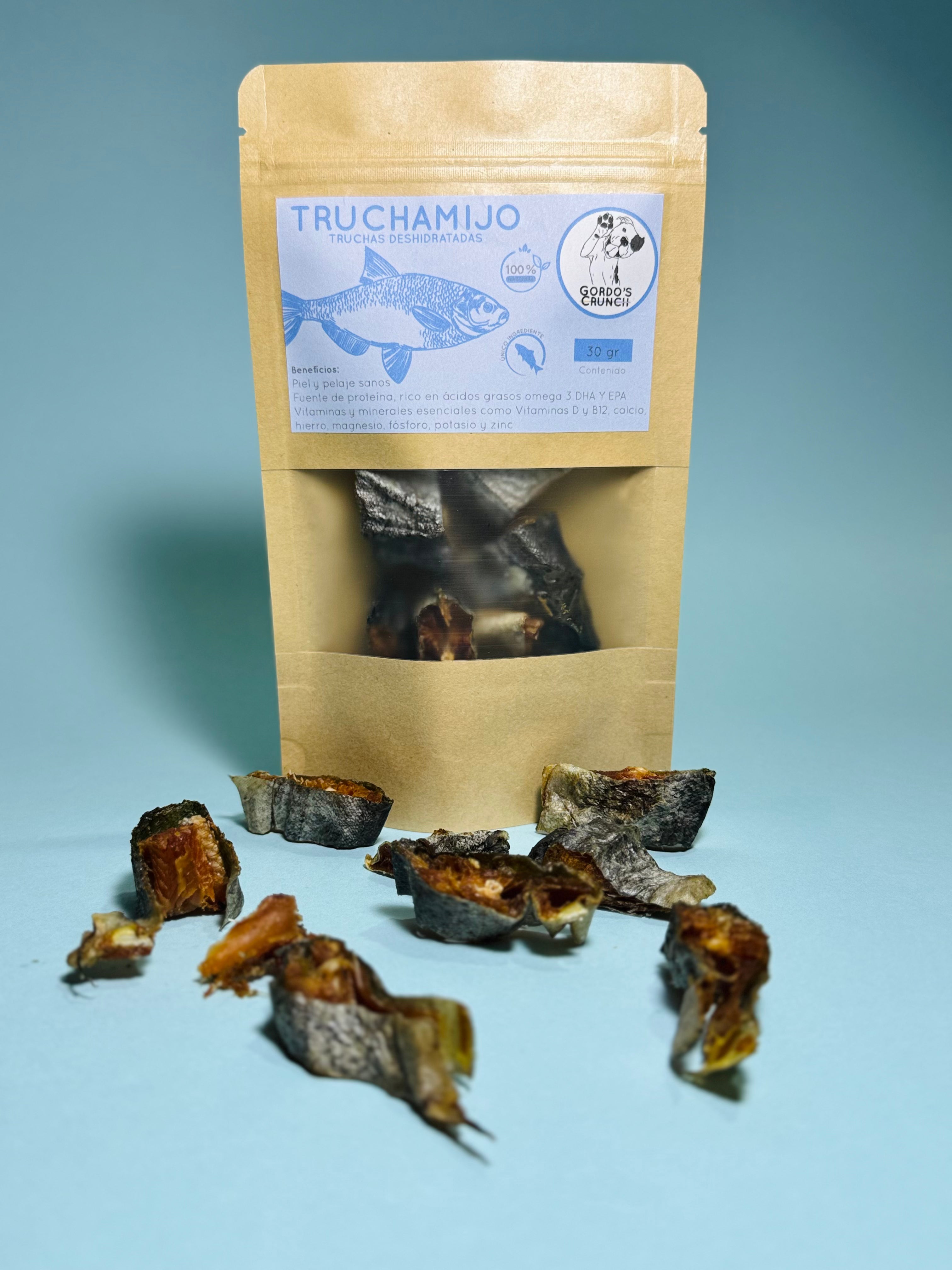 TRUCHAMIJO - NUGGETS DE TRUCHA DESHIDRATADA PARA MASCOTAS
